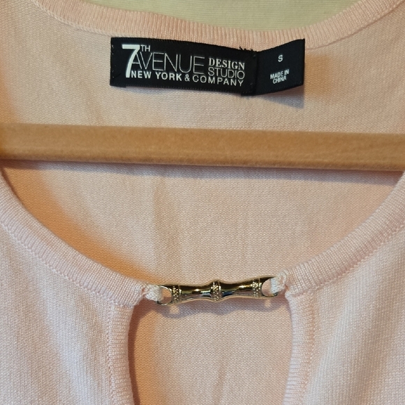 New York & Company Pink Peplum Sweater Knit Tank Top Size Small - Picture 2 of 7